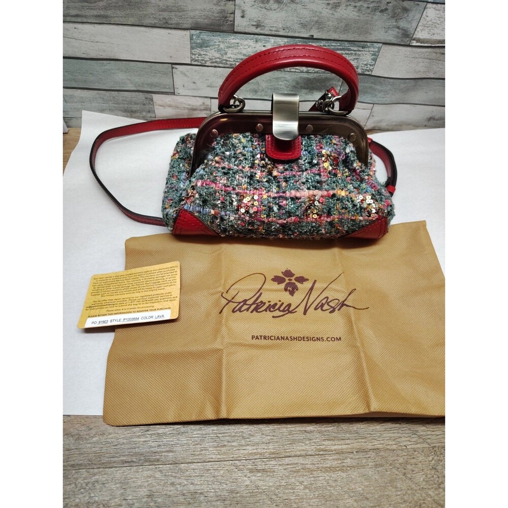 Patricia Nash Conselice Boucle Small Frame Crossbody Lava - Picture 2 of 16